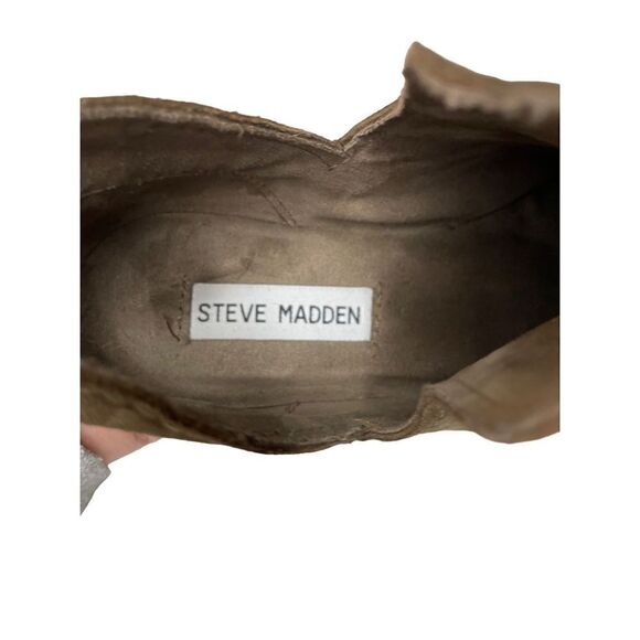 Steve‎ Madden Austin Suede Ankle Boots in Olive Green, Size 6.5 - Picture 7 of 9